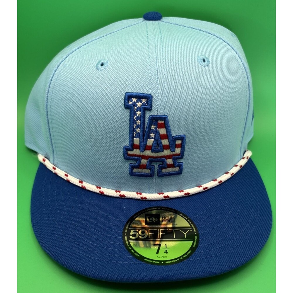 New Era Hat 7 1/4 L.A. Dodgers 4th Of July Authentic On Field Fitted Cap New